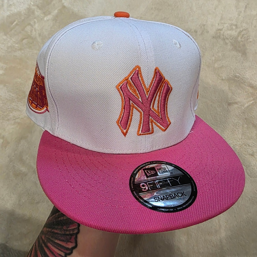 NY Yankees New Era 9FIFTY Snapback Flamingo Peach Pink Bottom Cap Yankee Stadium